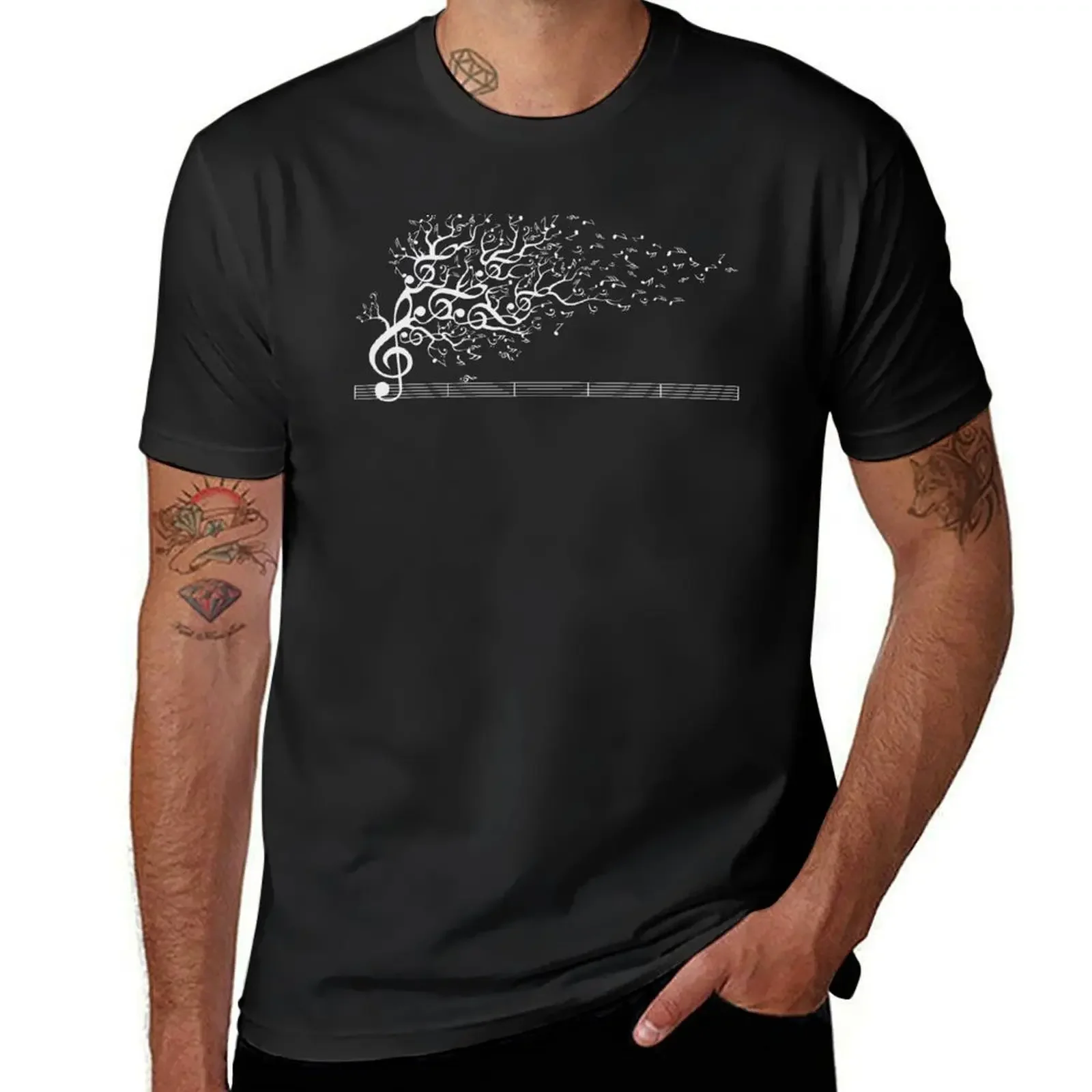 The Sound of Nature In Motion - White T-Shirt customizeds summer tops graphic shirts t shirt for men