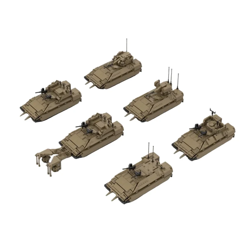 qwert Military Vehicle Pack Model MOC Building Bricks War Equipment Modular Technology Gifts Holiday Assemble Children Toys Suit