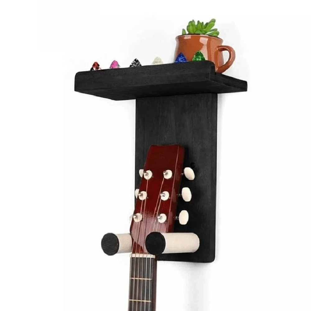 Wooden Wall Mount Guitar Racks Scratch-Proof Space Saving Ukuleles Bracket Sturdy Protection String Instrument Storage Rack
