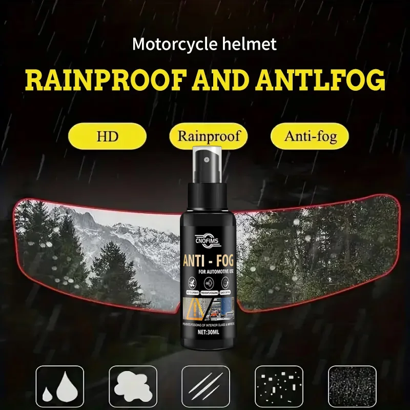 Anti-Fog Spray for Car Glass & Helmets, Defogger for Windshield, Interior Windows and Mirrors, Enhances Visual Clarity