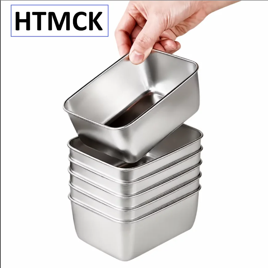 HTMCK 6pc Stainless Steel Food Storage Containers Set With Lids - Leakproof, Stackable & Reusable For Camping, Picnics, School