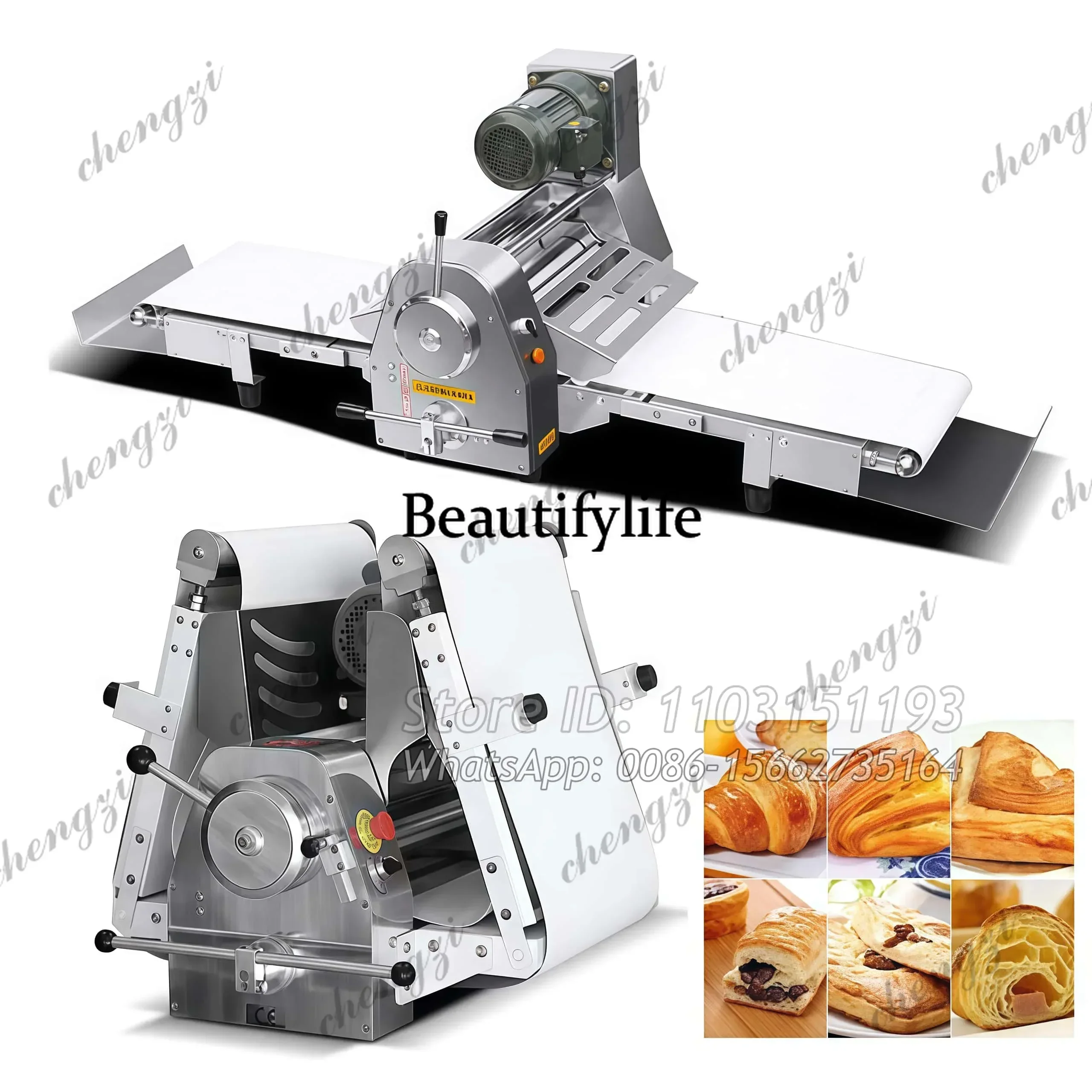 Commercial Automatic Table-Top Dough Sheeter Machine Electric Croissant Bread Bakery Pizza Factory Price For Small Businesses