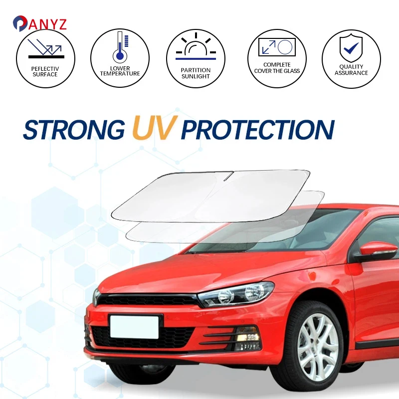 Windshield Sun Shade For VW Volkswagen Scirocco R line Sunshade Sun Visor Protector Foldable Blocks UV Rays Keep Car Cooler