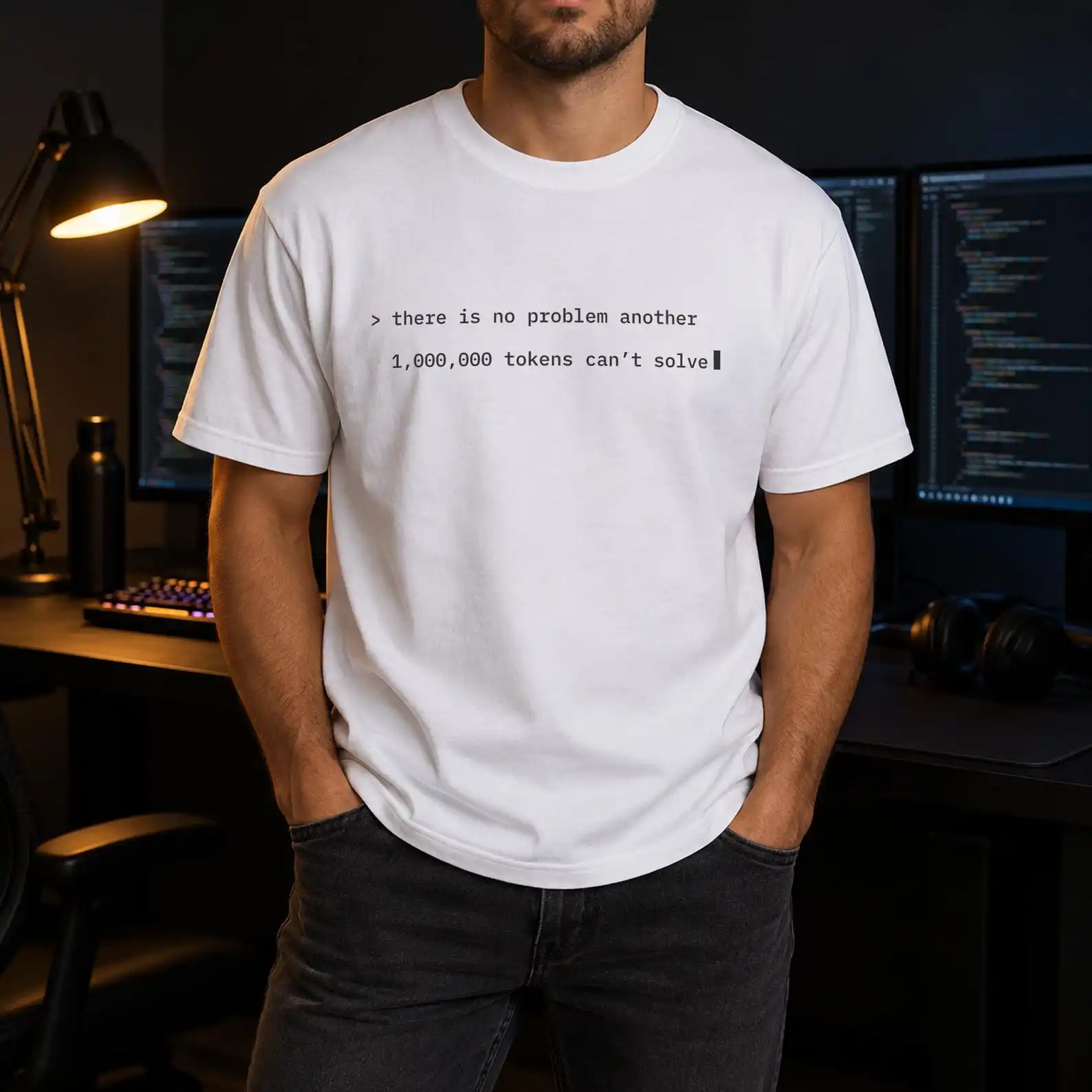 there is no problem another 1,000,000 tokens can't solve T-Shirt, AI Developer Gift for Developer,System Admin ,Programmer Humor