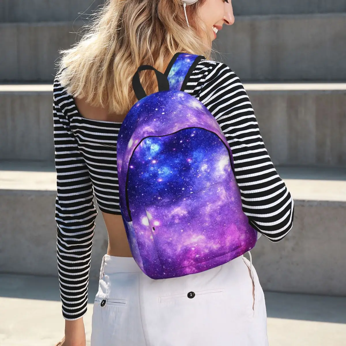 Purple Blue Galaxy Nebula Backpack Hot Sale Daypack Large Capacity Children BookBag School Bag Shoulder Bags for Men Women