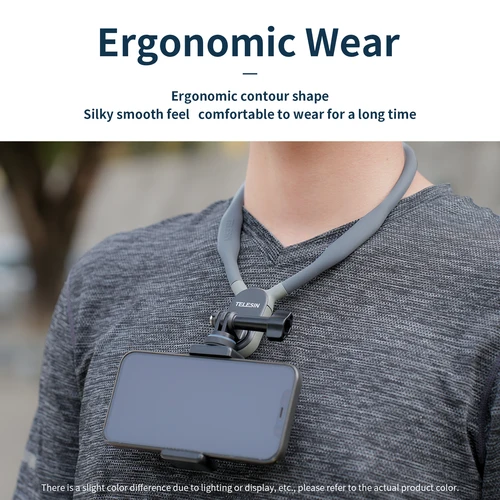 Imagen 2 del producto TELESIN soporte de silicona para cuello para GoPro Hero 13 12 11 10 9 8 Insta360 DJI Osmo Action Smartphone accesorios de acción magnética