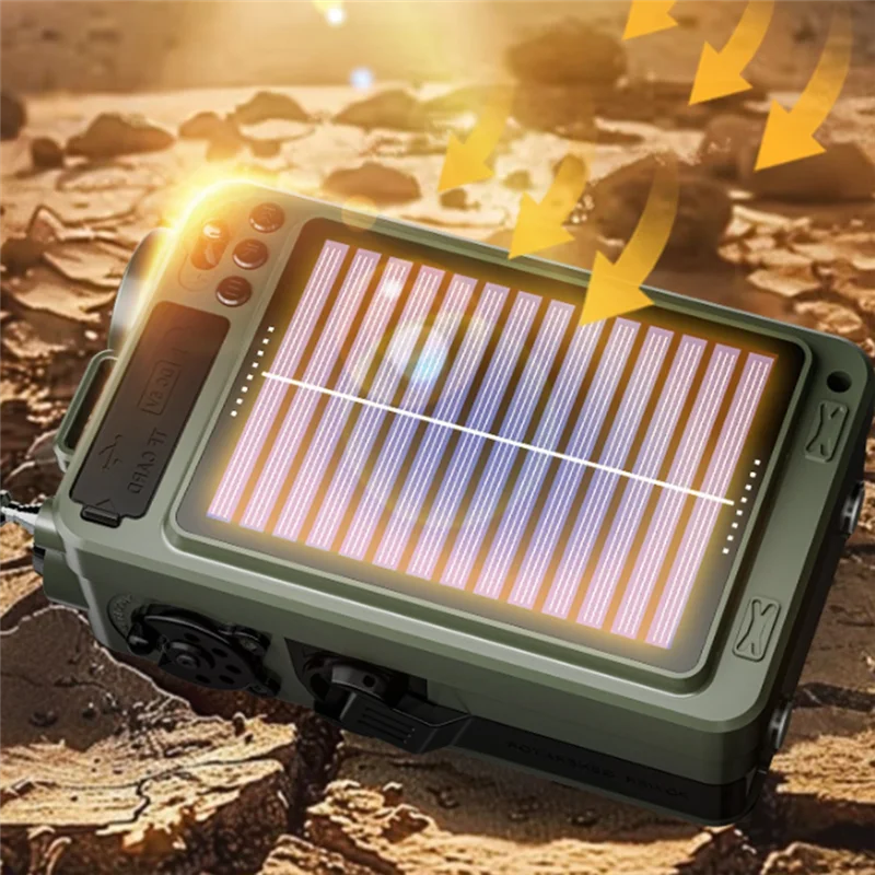 A73E-Hand-Operated Emergency Solar Radio Solar Bluetooth Outdoor Camping Alarm Radio Bluetooth Outdoor Camping Alarm Radio