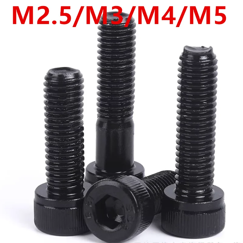 

M2.5M3M4 12,9 класс шестигранный гнездо шестигранный черный винт шестигранный Маленький Винт электронные болты крепежные элементы 1143