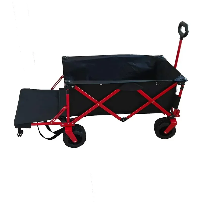 Certified OEM Customizable 4-Wheel Foldable Roll Container Garden Cart Portable Outdoor Transportation PU Rubber Wheels