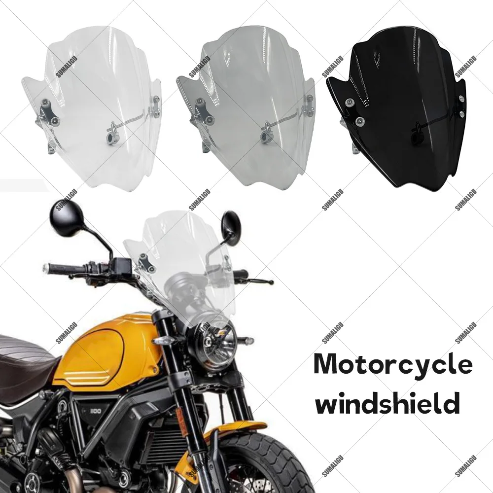 

For Ducati Scrambler 1100 New Universal Adjustable Windshield Sun Visor Deflector Kit Handlebar tube diameter 22.25.28 MM