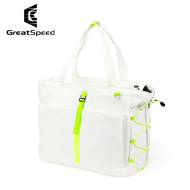 2026 GreatSpeed Unisex Tennis Racquet Tote Bag White Portable Badminton Squash Tennis Bag Professional Tennis Sport Shoulder Bag