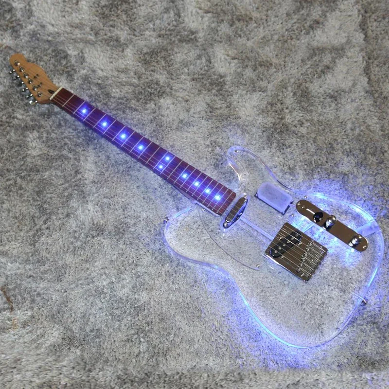 good quality blue led light acrylic electric guitar guitars