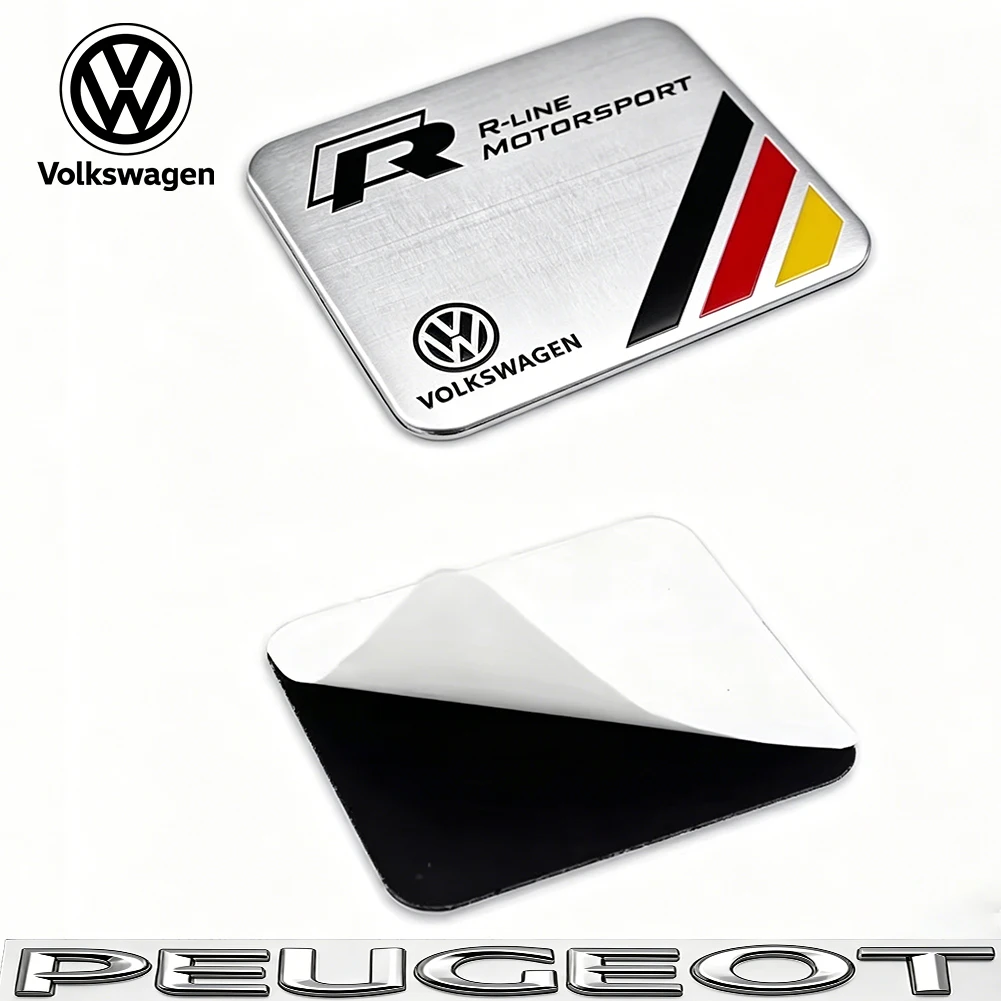 3D Metall Aluminium Abzeichen Seitenkotflügel-Emblem Auto-Karosserie-Dekorationsaufkleber Zubehör für VW Golf Tiguan T-Roc Polo Passat ID.4 MK7 – Detail 3