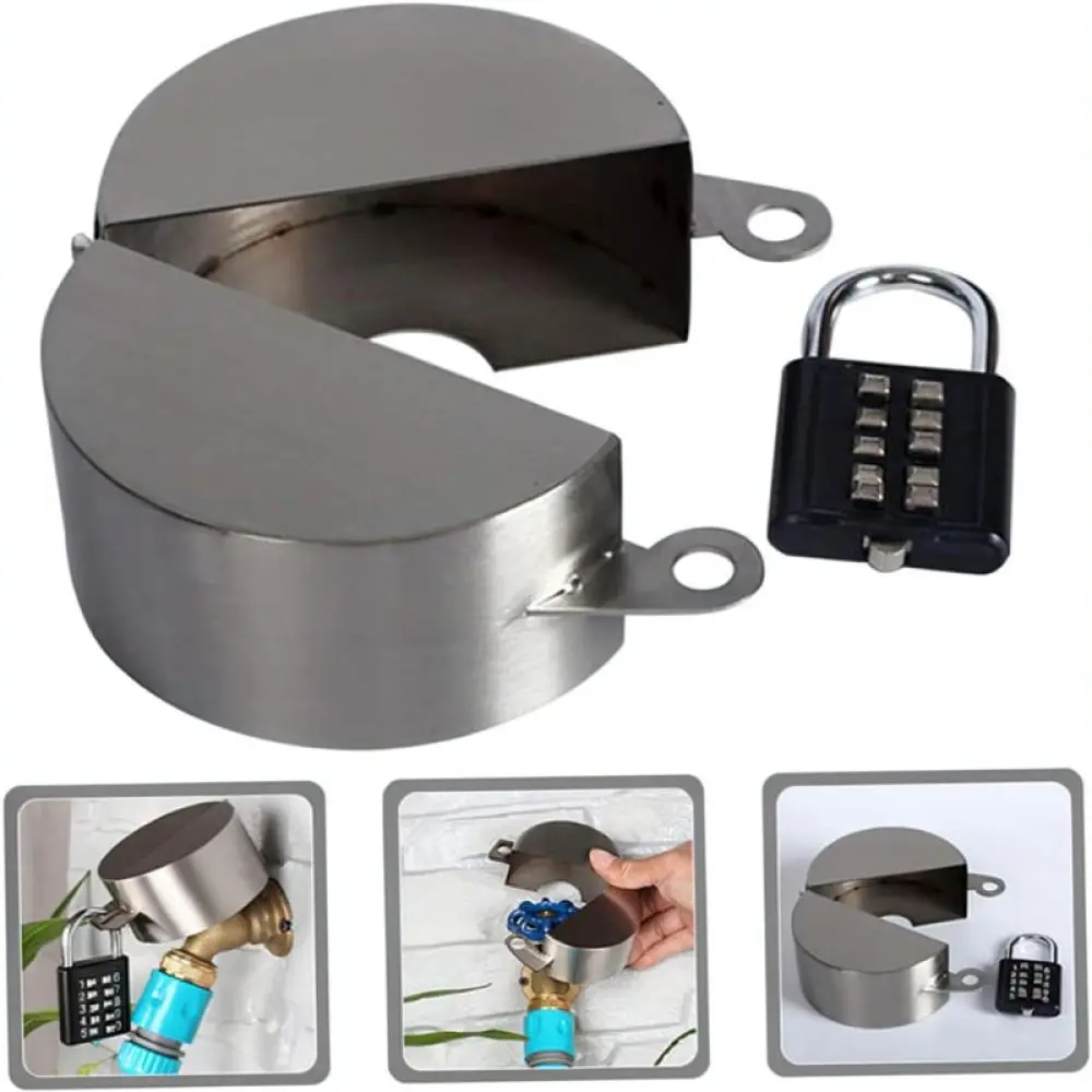 Outdoor Stainless Steel Faucet Shield Lock Guard Universal Water Valve Security Protector Anti Theft Device