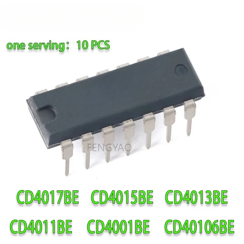 10 قطعة CD4017BE CD4015BE CD4013BE CD4011BE CD4001BE CD40106BE CD4070BE CD4018BE CD4016BE DIP-14 CD4017 CD4013 CD4011 CD40106 #1