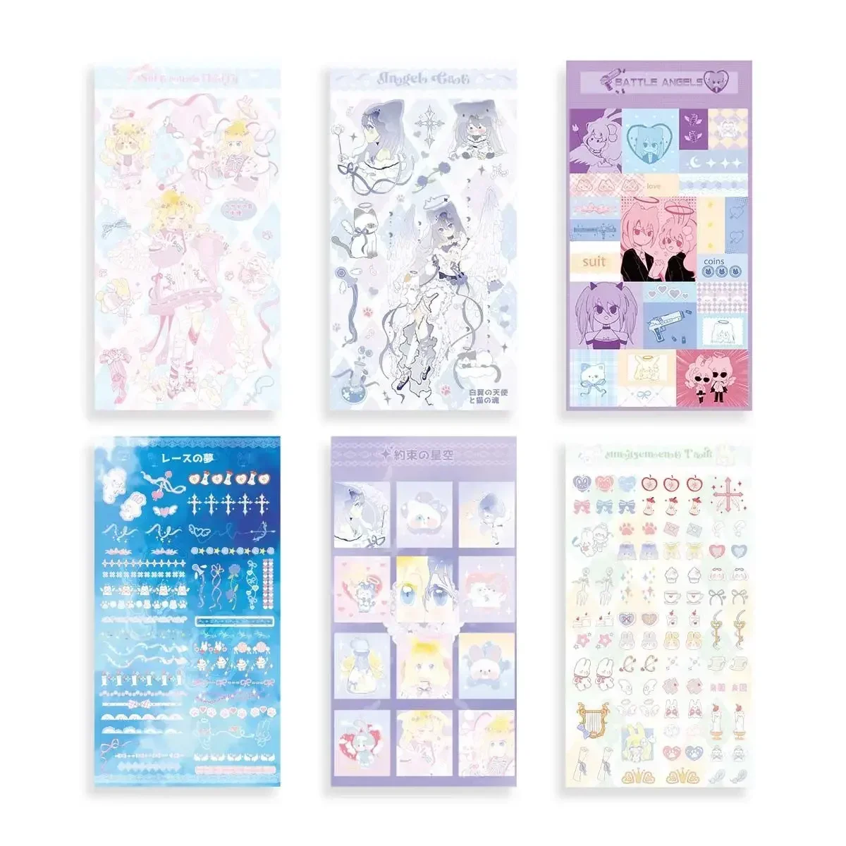 Autocollants de style bande dessinée pour animaux de compagnie, réplique d'autocollants Rick, décoration de ciel étoilé, étiquette d'ange mignon