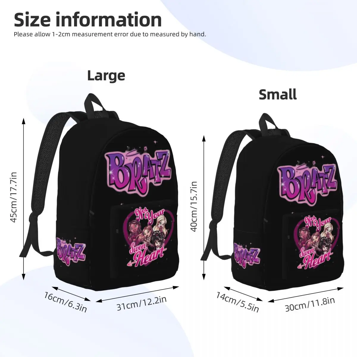 Bratz Logo Backpack for Men Women Fashion Student Work Daypack Laptop Computer Canvas Bags Lightweight