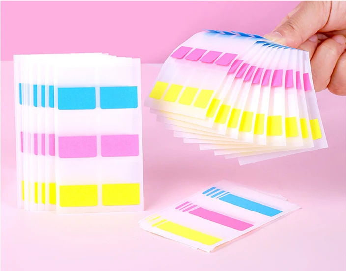 360Pcs Sticky Notes Memo Pad 3 Size Index Tabs Label Beschrijfbare Classificatie Tab Sticker Boek Markers Lezen Notities Stationaire