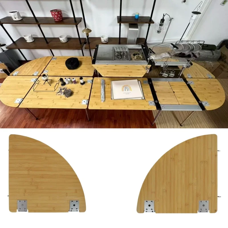 IGT Extension Board Left/Right Corner Board Bamboo Wood Side Board igt Table Top IGT Table Accessories Outdoor Kitchen Camping