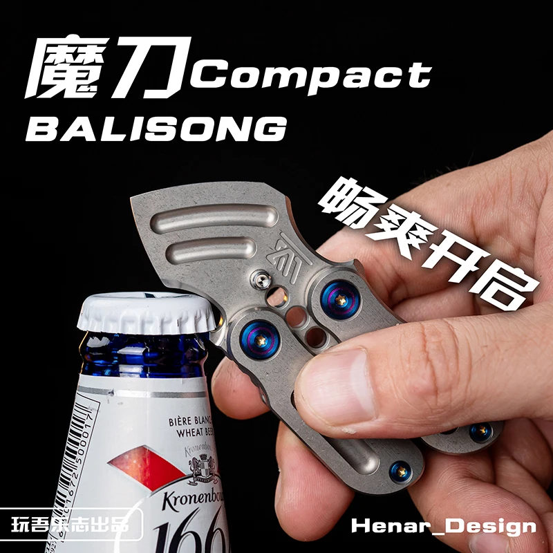 WANWU EDC Compact Finger Spinner Titanium Alloy G10 Bottle Opener Crowbar Stress Toy