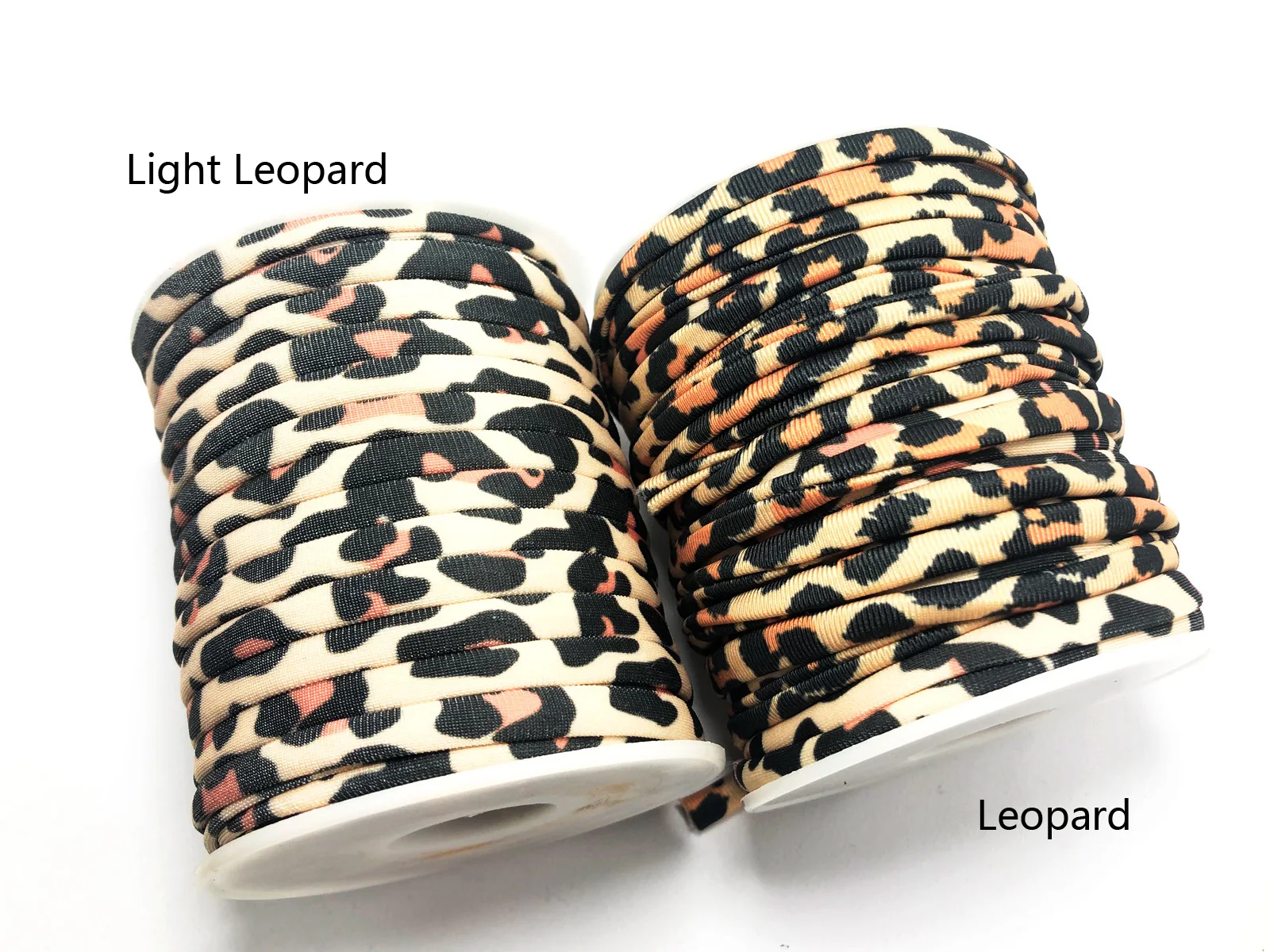 5mm lycra cord, Light Leopard lycra cord, stitched Elastic Lycra Strips, swimwear & bikini, Jewelry Making