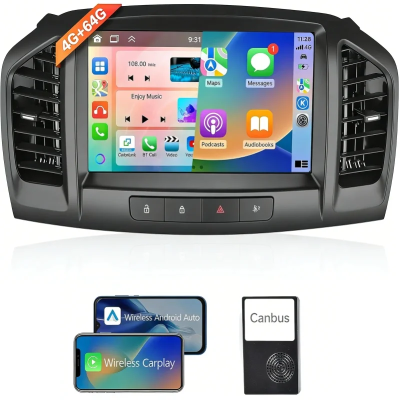 MOPECT Radio Samochodowe Carplay Android 15 Do Opel Insignia 2008 - 2012 Do Buick Regal 2009 - 2013 Nawigacja GPS Stereo Wifi 2din — 2