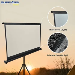 40 Inch Pull Up Projector Screen Tabletop Screen HD 16:9 Projector Foldable Stand Design for Camping Backyard Travel Outdoor