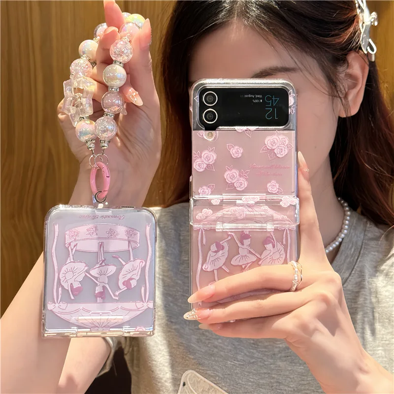 

Creative Ballet Girl Phone Case for Samsung Galaxy Z Flip 6 5 4 3 Protective Back Cover for ZFlip4 ZFlip5 ZFlip6 Case Shell