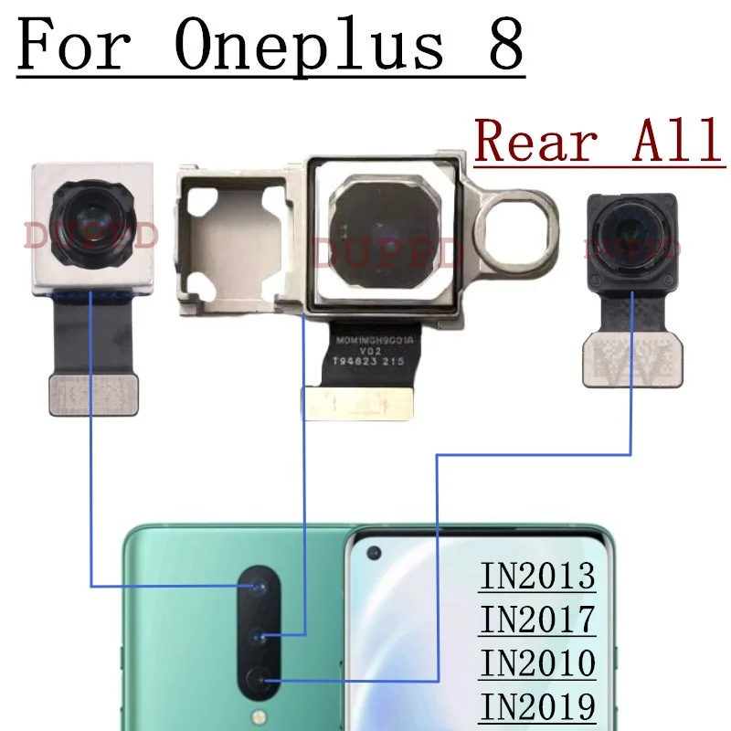 Original Rear Camera For OnePlus 8 IN2013, IN2017, IN2010, IN2019 Front Facing Back Wide Macro Ultrawide Camera Module Spare