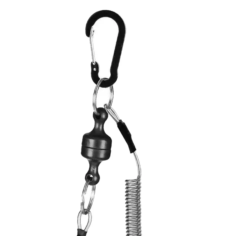 1.5m Fishing Coil Lanyard Hook Buckle for Fly Fishing Strong Magnetic Release Clip Net Rack with Fishing Tools Coiled Lanyard image 6