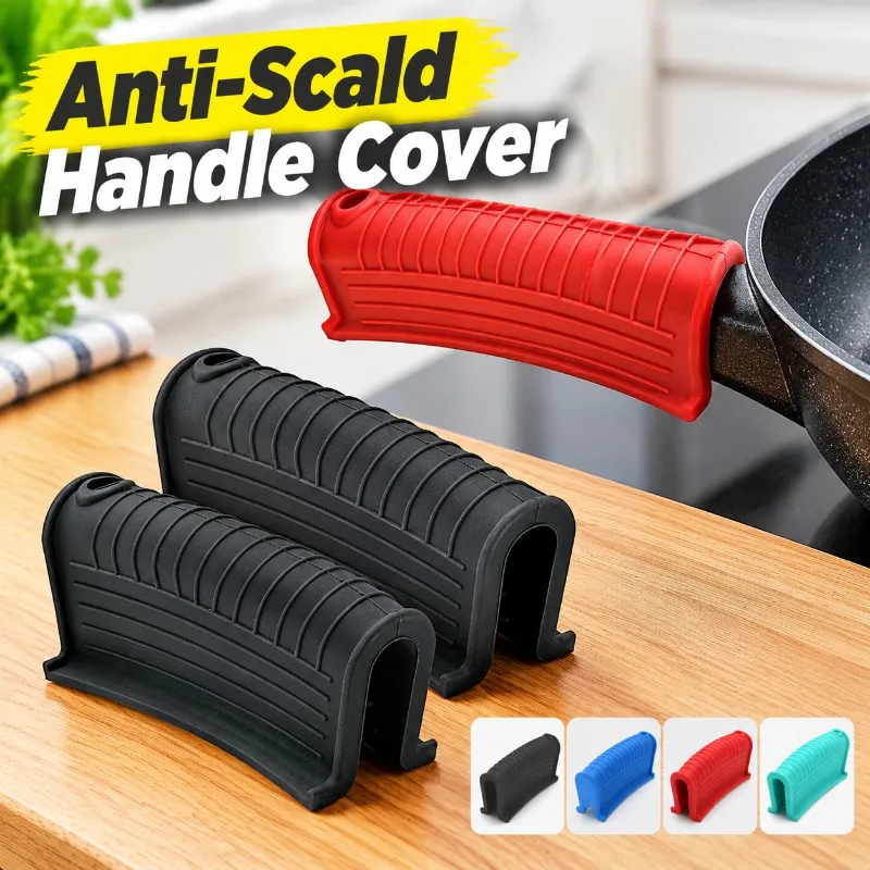Silicone Pot Ear Clip, Detachable Pan Handle Cover, Heat Resistant Anti-Scald Handle Sleeve, Non Slip Universal Cookware