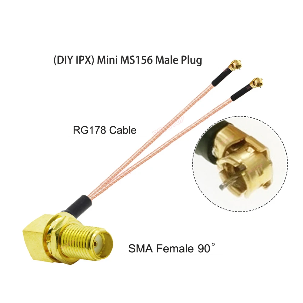 Neue SMA Stecker/Buchse auf IPX DIY Mini MS156 Stecker Stecker 2x 3x Y Splitter Kabel RG178 Pigtail WIFI Antenne Verlängerung Jumper