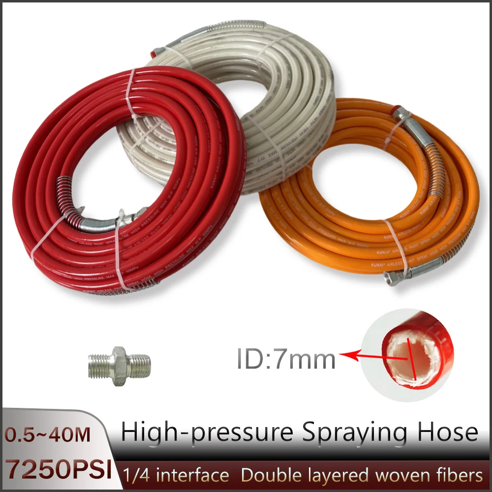 

1/4 Interface High-pressure Airless Spray Hose With Multiple Colors and Lengths to Choose From Double-layer Fiber Tube