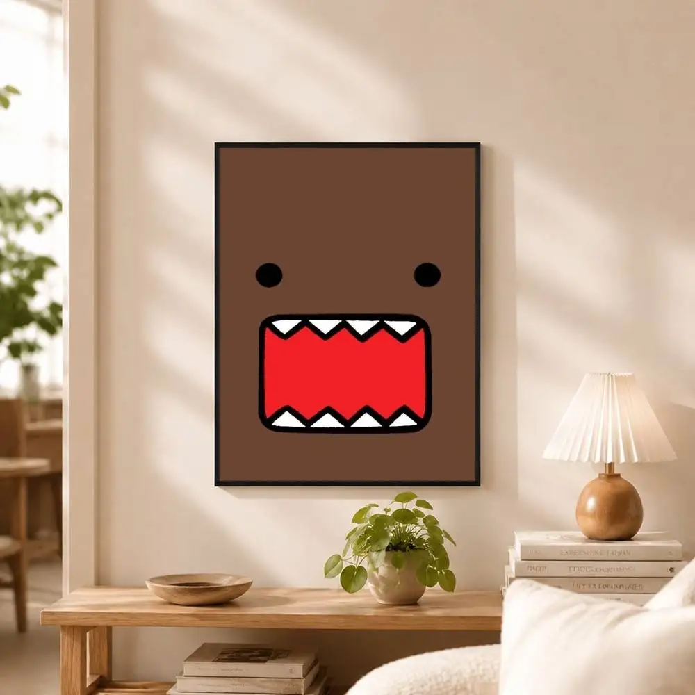 Cute Domo K-Kun Poster Dorm Living Room Aesthetic Wall Decoration Painting Stickers Gift