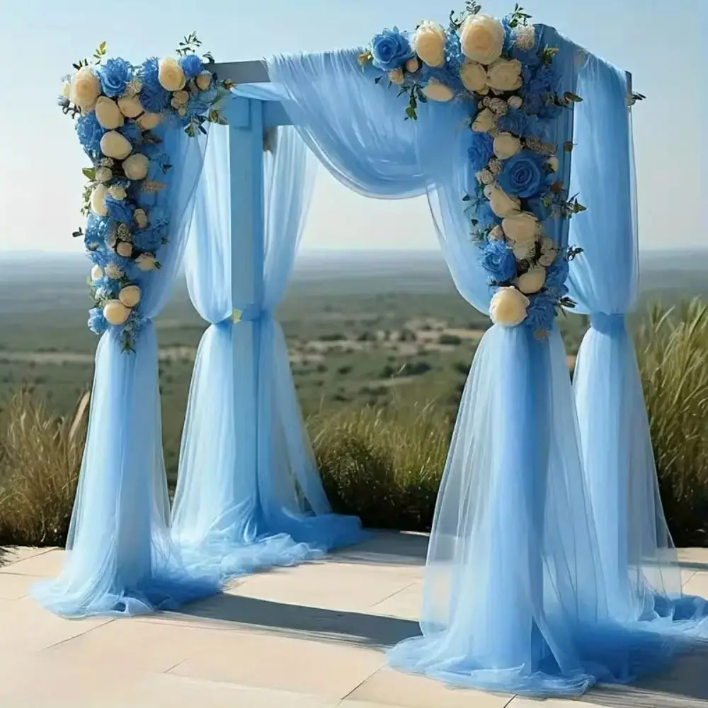 6/8/10 Meters Wedding Tulle Arch White Pink Width 160CM Draping Fabric Backdrop Elegant Sheer Drapes Fabric Birthday Party
