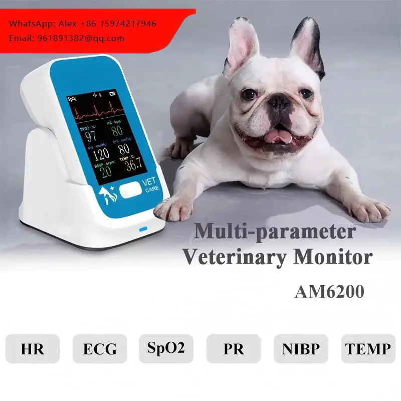 

Usmiley AM6200 Handheld Veterinary Diagnostic Monitor For Dogs Cats Built-In Battery 1-Year Warranty-Durable Reusable Device