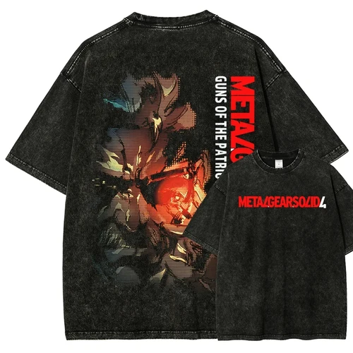 Imagen 1 del producto Camiseta con Estampado Gráfico de Metal Gear Solid, para Hombre y Mujer, Nueva Moda Harajuku, Camisetas de Algodón Lavado, Holgadas, Casuales, de Gran Tamaño