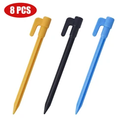 8 PCS Plastic Tent Pegs Camping Tent Stake Nails Outdoor 14.5cm/5.7inch Sand Beach Mat Tarpaulin Peg Accessories