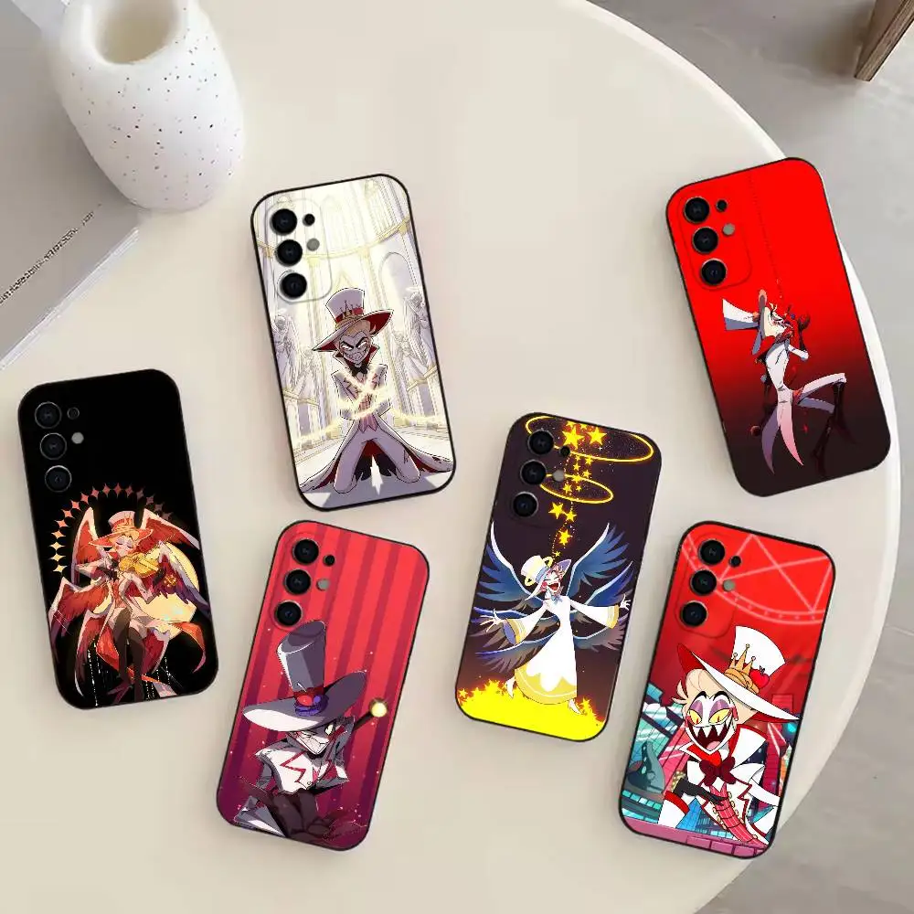 Hazbin H-Hotel Lucifer Magne Phone Case For Samsung S25,S24,S21,S22,S23,S30,Ultra,S20,Plus,Fe,Lite,Note,10,Black Cover