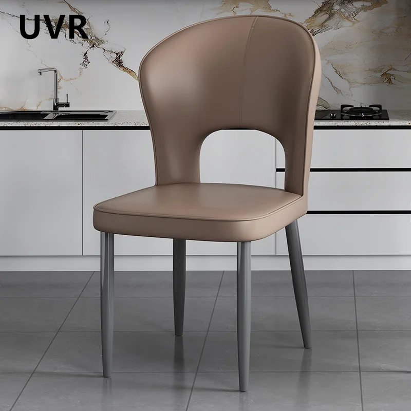 UVR Light Luxury Dining Chair Modern Simple Chair Cat Scratch Leather Book Table and Chairs Hotel Comfort Chair