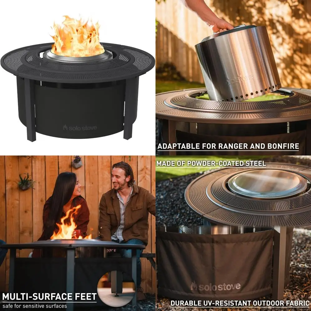 

Portable 42 Inch Fire Pit Barrier - Safe and Spacious Cover for Wood Fire Pits