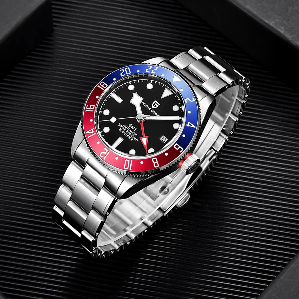 PAGANI DESIGN Watches 2026 New 40mm BB GMT Watch For Men 200m Waterproof Mechanical Watch Sapphire Crystal Automatic Men's Watch