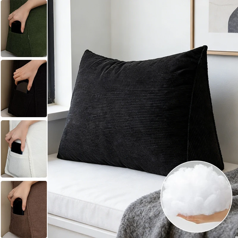 

Four Season Universal Headboard Large Cushion Sofa Bed Reading Waist Support Pad Removable and Washable Tatami Pillow Almohada