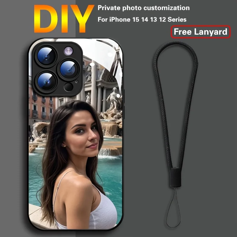 

Чехол для телефона из закаленного стекла своими руками для iPhone 16 Pro Max 15, 14, 13, 12, 11, 16E XR, персонализированные фотографии, расширенная защита