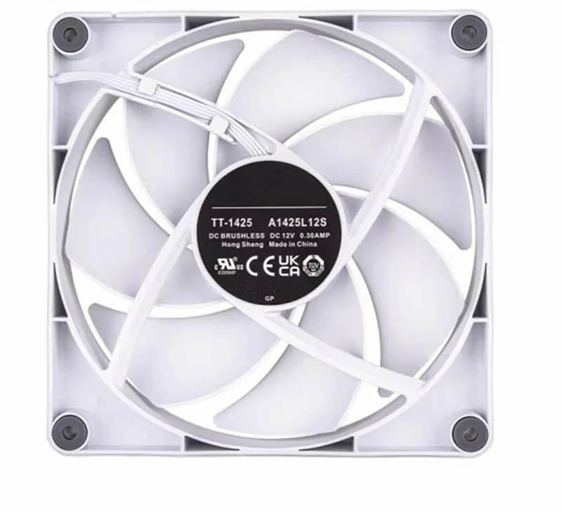 for Thermaltake CT140/120 Case Fan (Vibration-dampened Design / Low Noise), PWM & ARGB White Fan A1425L12S