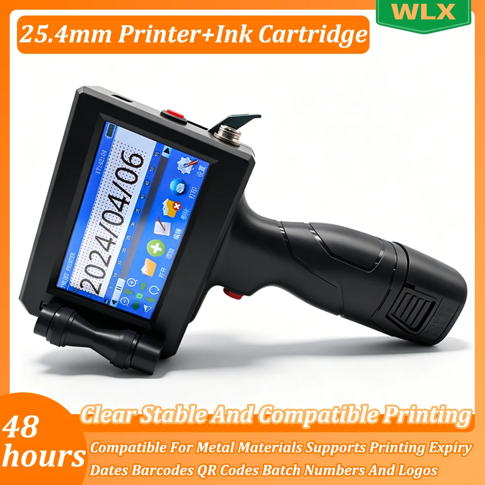 25.4mm Handheld Inkjet Printer Gun Portable For Metal Expiry Date Barcode QR Code Batch Numbers Best Value Logo Printing