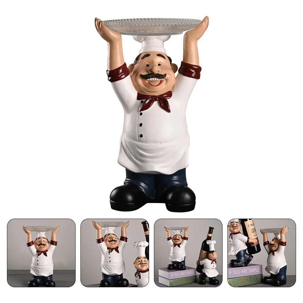 

1Pcs Resin Figure Decor Cute Chef Resin Ornament for Indoors Desktop Decoration Home Office Interior Design Gift Idea