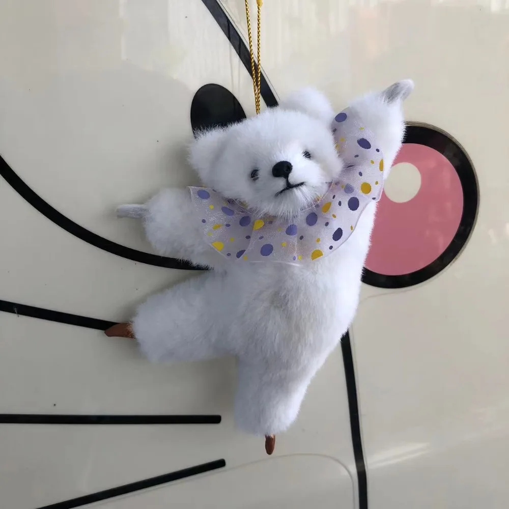 Nowy pluszowy breloczek do kluczy Kawaii Dance Bear Car Pendant Kreatywny breloczek do pokoju lalek Prezent urodzinowy