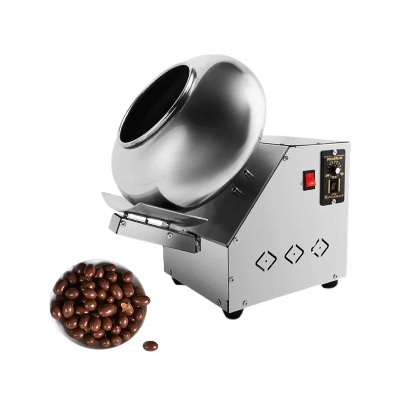 2-3KG/H Electric Peanut Sugar Coating Machine Stainless Steel Chocolate Coater Rounding Pills Film Coating Polishing Machine30CM