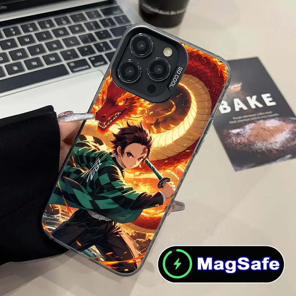 

Demon Slayer Tanjiro Phone Case for iPhone 16 15 14 13 12 11 Pro Max Plus MagSafe Translucent Colour Printing Pretty Cellphones